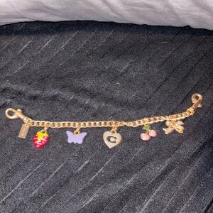 Coach Gold Charm bag chain with Colorful Charms